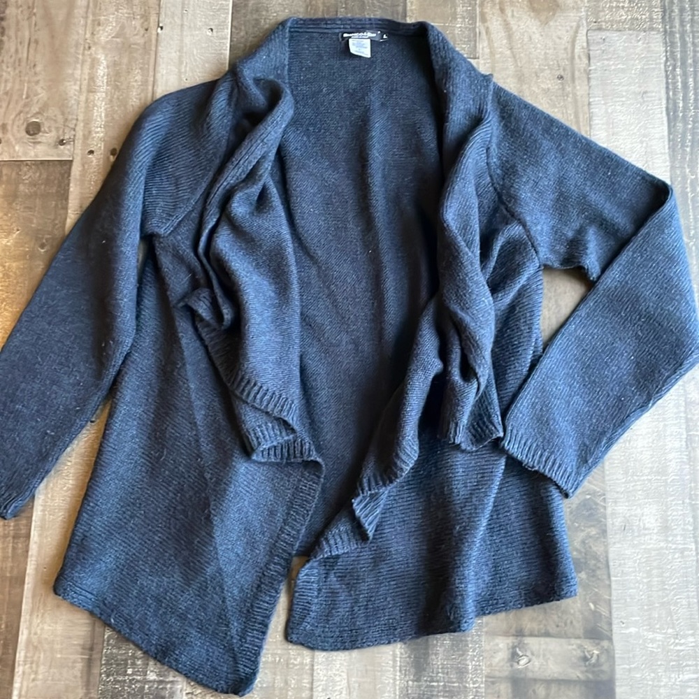 Bianco&Blu drape and open front long sleeve cardigan
